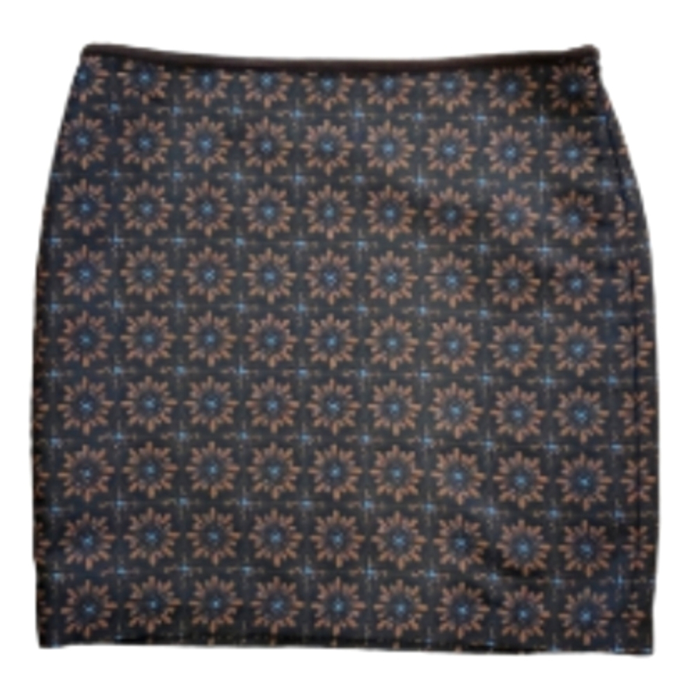 Studio M Womans Chocolate Brown Patterned Fall Skirt Size 8